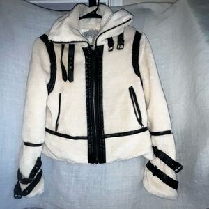 dh NEW YORK Faux-Shearling Moto Jacket